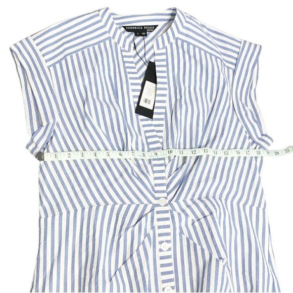 Veronica Beard Giuliana Seersucker Dress Blue White Stripe Women’s Size X-Large - Picture 6 of 12